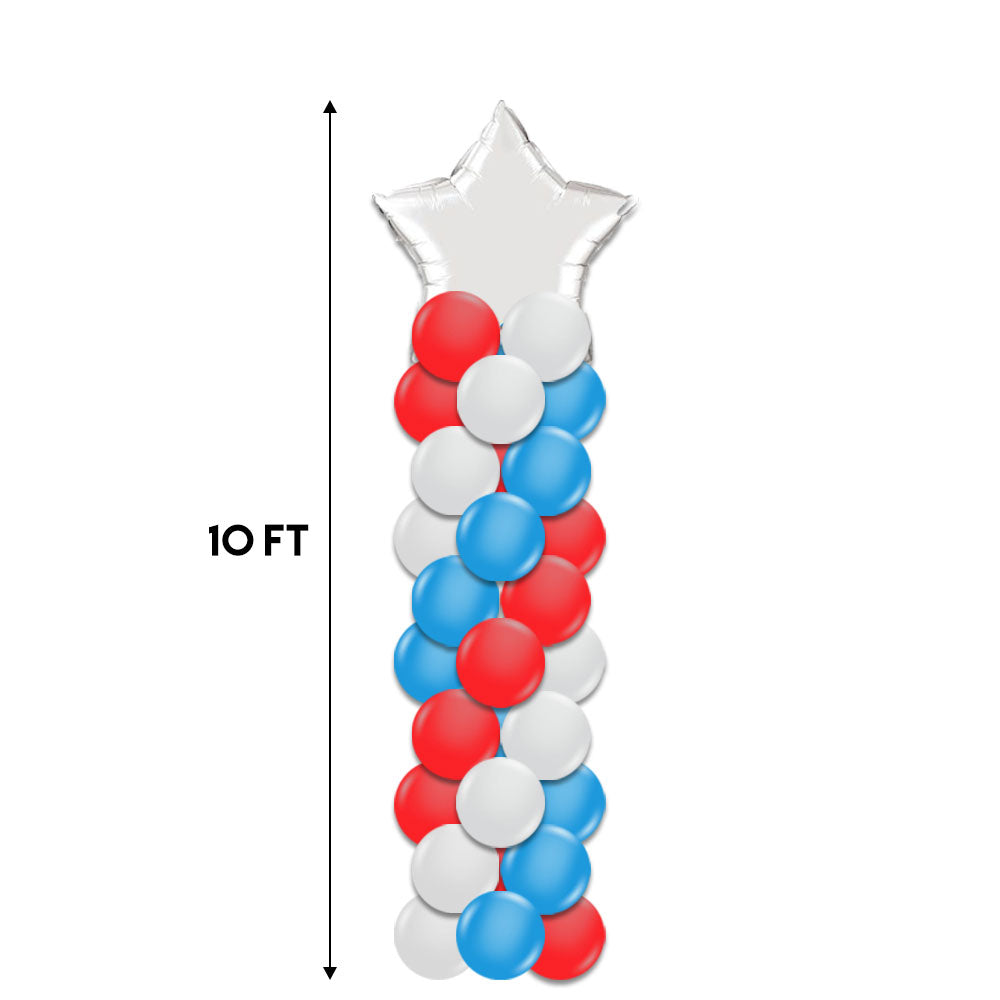 10 Foot Balloon Column With Star Topper